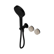 Serenity Progressive Shower System With Rome Travertine Handle And Serenity Hand Shower Matte Black