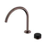 Load image into Gallery viewer, Serenity Progressive Bath/Kitchen Mixer Arc Spout With Marquina Black Handle Brushed Bronze
