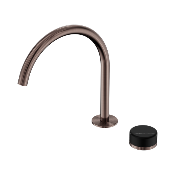 Serenity Progressive Bath/Kitchen Mixer Arc Spout With Marquina Black Handle Brushed Bronze