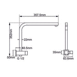 Load image into Gallery viewer, Square Chrome Shower Station without Shower Head and Handheld Shower(Stainless Steel Hose)
