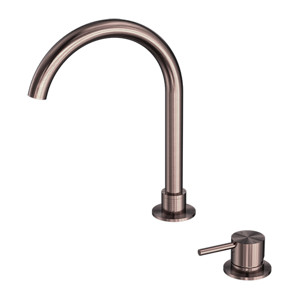 MECCA HOB BASIN MIXER ROUND SWIVEL SPOUT BRUSHED BRONZE