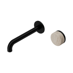 Load image into Gallery viewer, Serenity Progressive Wall Basin Mixer 220mm Spout With Rome Travertine Handle Matte Black
