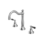 Load image into Gallery viewer, YORK BASIN SET WITH BLACK PORCELAIN LEVER CHROME
