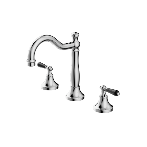 YORK BASIN SET WITH BLACK PORCELAIN LEVER CHROME