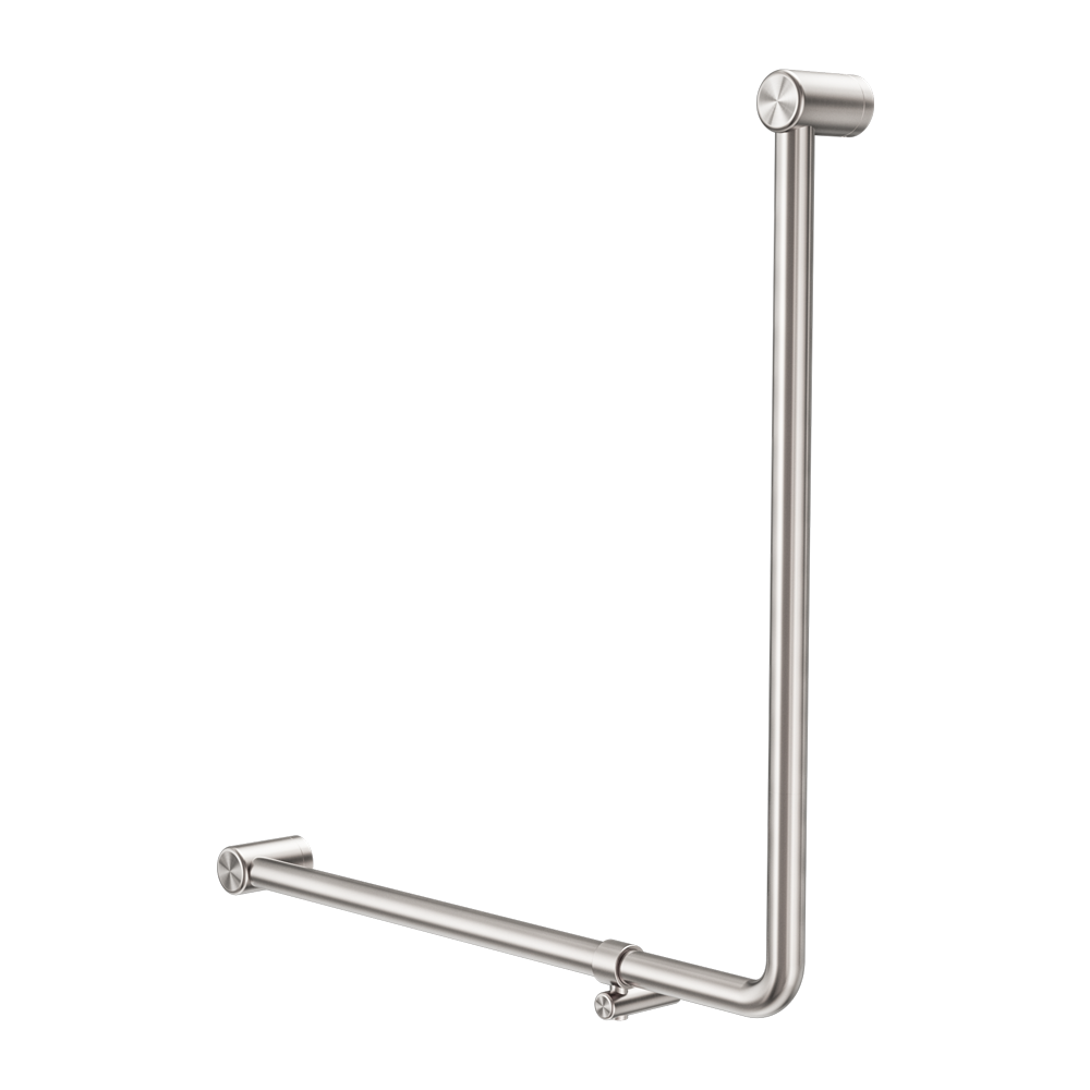 MECCA CARE 32MM 90 DEGREE BENT TUBE GRAB RAIL 750X750MM BRUSHED NICKEL