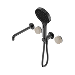 Load image into Gallery viewer, Serenity Progressive Shower System With Spout With Rome Travertine Handle And Serenity Hand Shower Gun Metal

