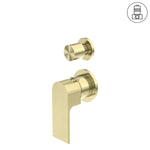 Load image into Gallery viewer, BIANCA SHOWER MIXER WITH DIVERTOR SEPARATE BACK PLATE BRUSHED GOLD
