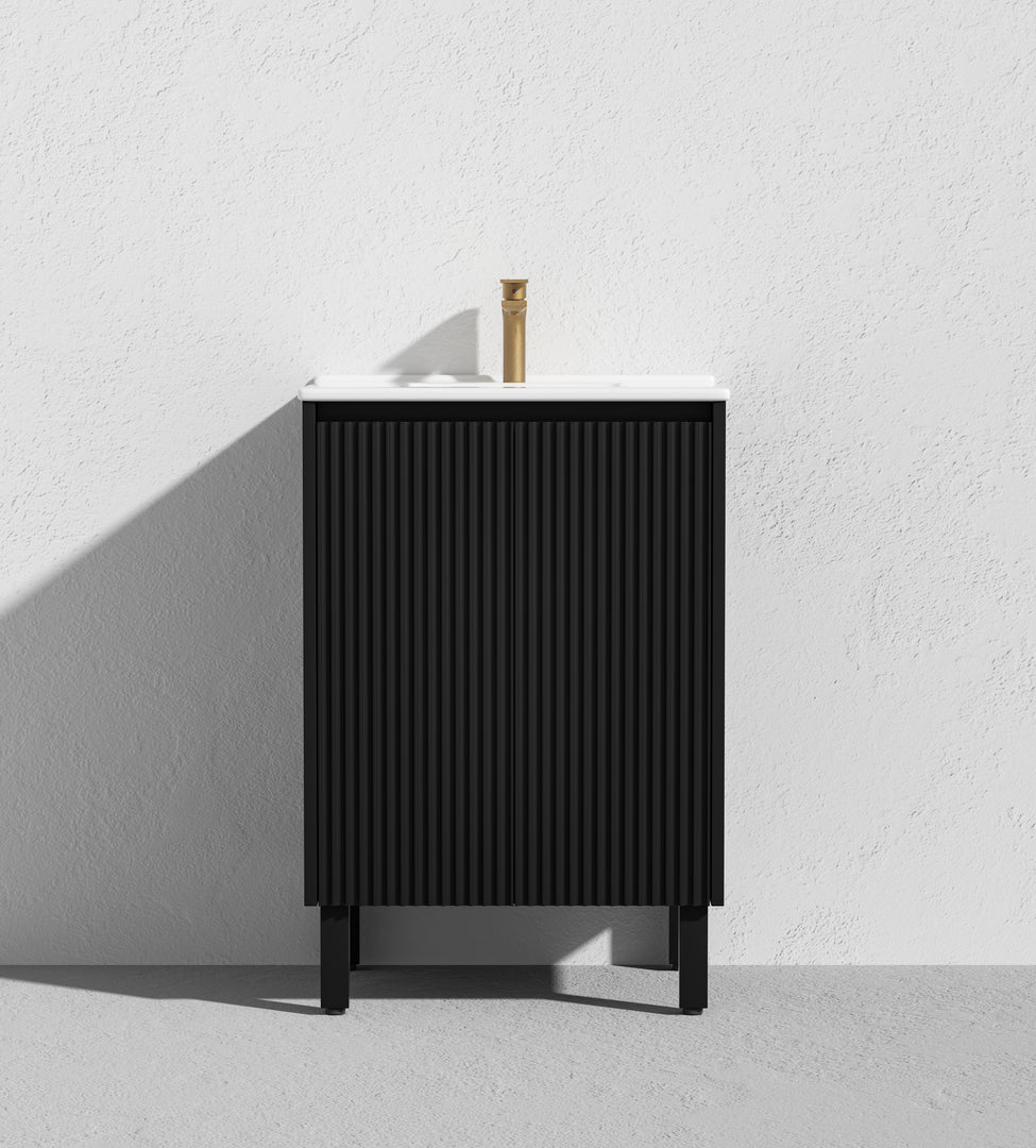 Crete Modern Floorstanding Vanity Matte Black