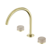 Serenity Bath/Kitchen Set Arc Spout With Rome Travertine Handle Brushed Gold