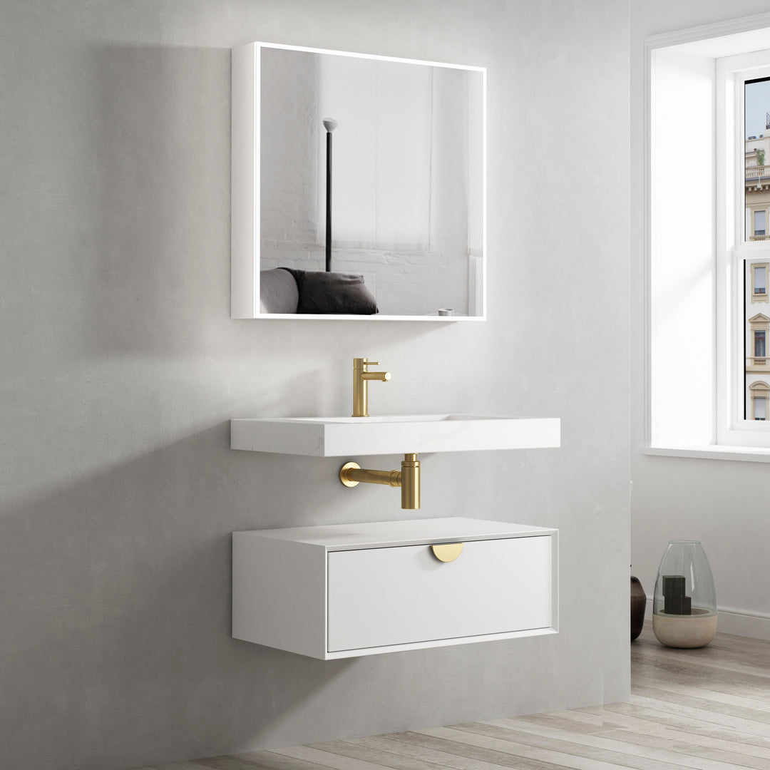 Moonlight White Wall Hung Cabinet