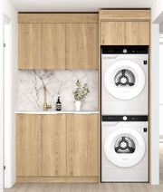 Laundry Kit 1715C Byron/Bondi Natural Oak with Cloudy Carrara Top