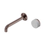 Load image into Gallery viewer, Serenity Progressive Wall Basin Mixer 220mm Spout With Carrara Handle Brushed Bronze
