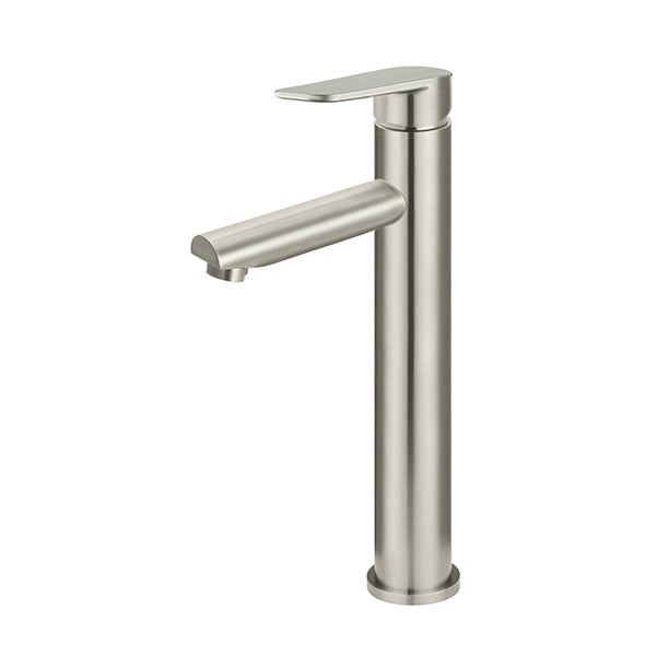 Round Paddle Tall Basin Mixer - PVD Brushed Nickel
