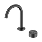 Load image into Gallery viewer, Serenity Progressive Basin Mixer Arc Spout With Metal Handle Gun Metal
