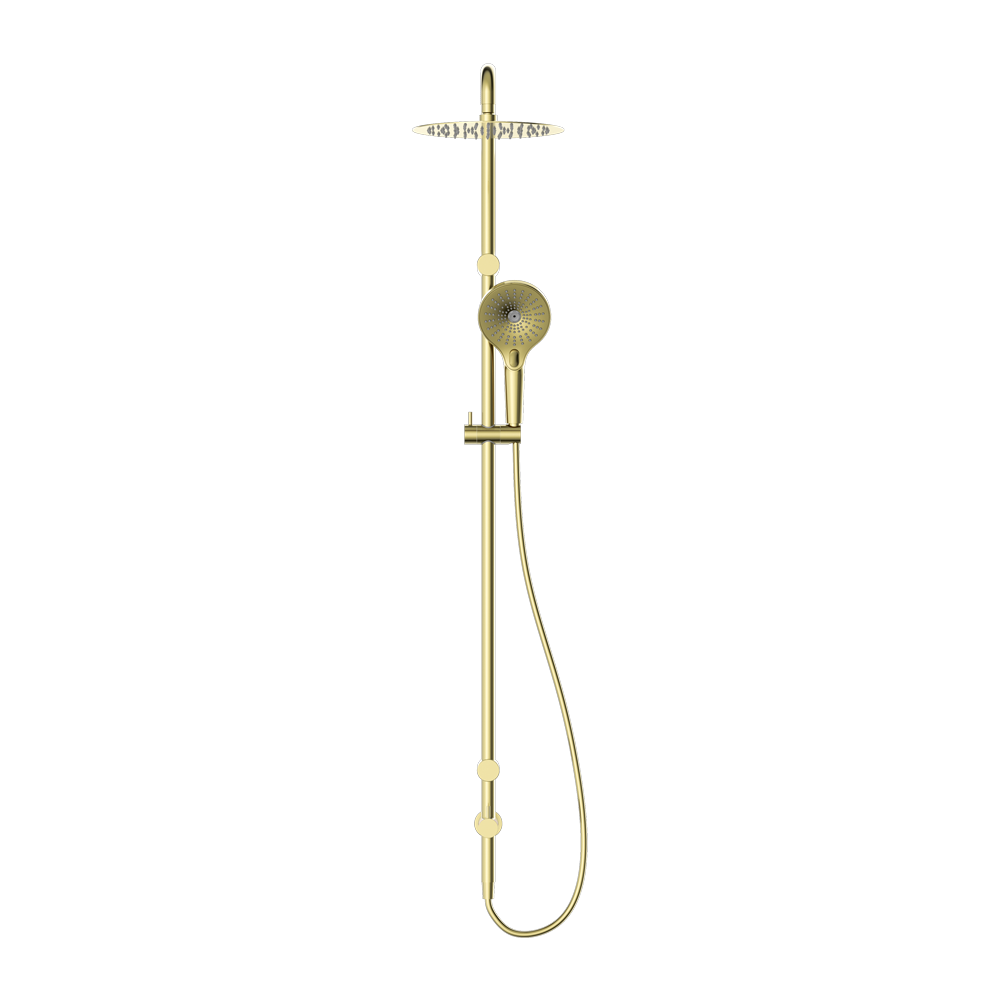 MECCA CARE 25MM GRAB RAIL 900MM TWIN SHOWER SET BRUSHED GOLD