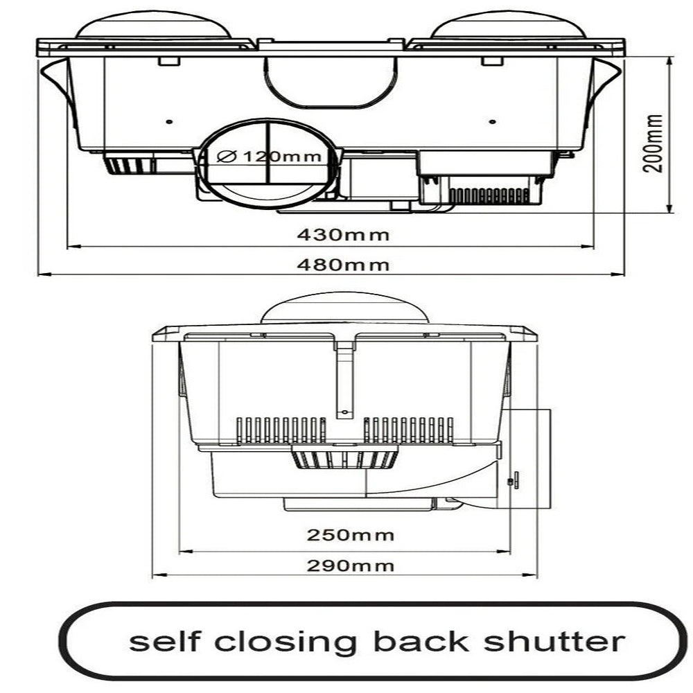 AllLux2 Silver  2 HEAT 3 IN 1 BATHROOM HEATER
