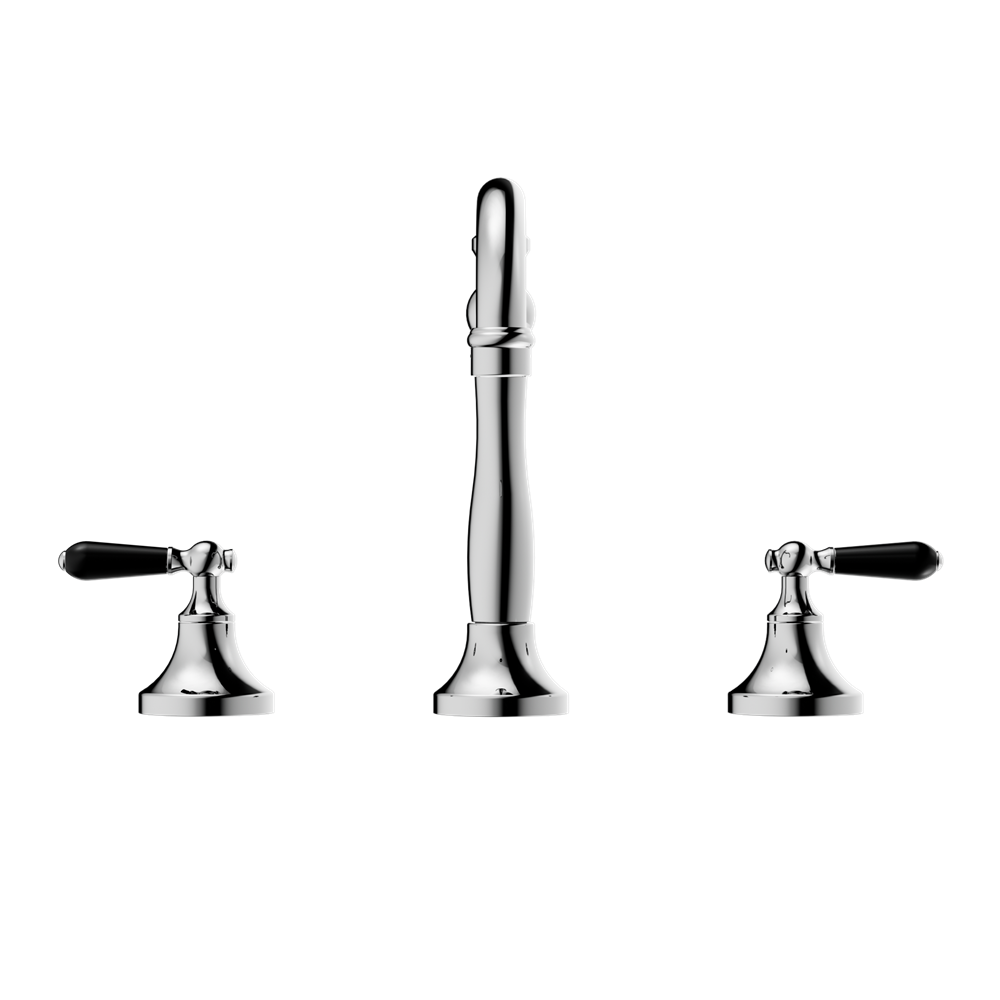 YORK BASIN SET WITH BLACK PORCELAIN LEVER CHROME