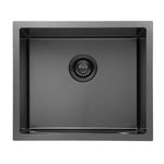 Load image into Gallery viewer, Round Corner Dark Grey Stainless Steel Handmade Single Bowl Kitchen Sink 510*440*230mm(with dark grey waste)
