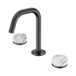 Load image into Gallery viewer, Serenity Basin Set Edge Spout With Arabescato Corchia Handle Gun Metal

