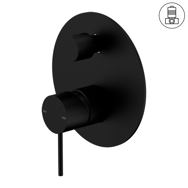 MECCA SHOWER MIXER WITH DIVERTOR MATTE BLACK