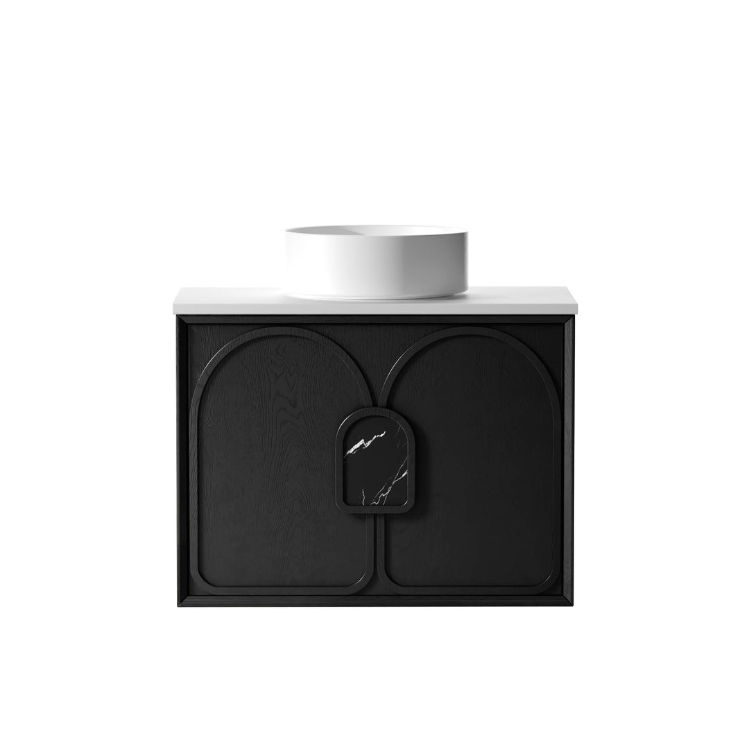Laguna Black American Oak Wall Hung Vanity