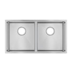 Load image into Gallery viewer, Round Corner Chrome Stainless Steel Handmade Double Bowl Kitchen Sink 820*457*230mm
