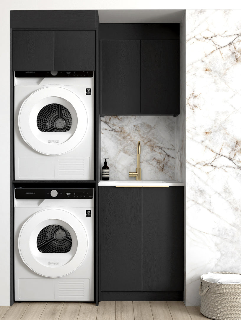 Laundry Kit 1305C Byron/Bondi Black Oak with Matte White Top