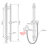 Load image into Gallery viewer, Square Chrome Wall Mounted Sliding Rail with Water Hose &amp; Wall Connector Only(PVC Hose)
