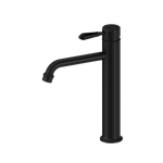 Load image into Gallery viewer, YORK STRAIGHT TALL BASIN MIXER WITH METAL LEVER MATTE BLACK
