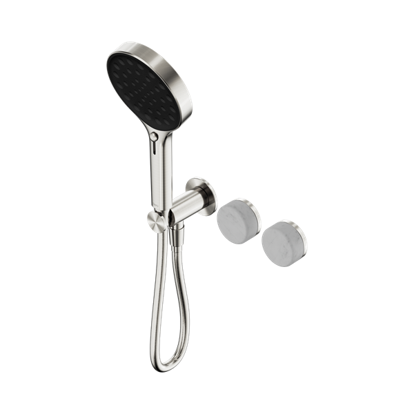 Serenity Progressive Shower System With Carrara Handle And Serenity Hand Shower Brushed Nickel
