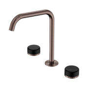 Serenity Bath/Kitchen Set Edge Spout With Marquina Black Handle Brushed Bronze