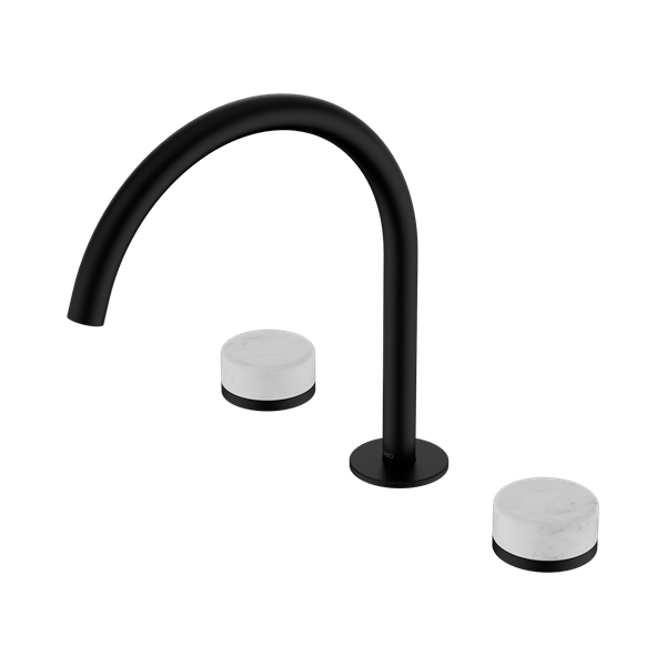 Serenity Bath/Kitchen Set Arc Spout With Carrara Handle Matte Black