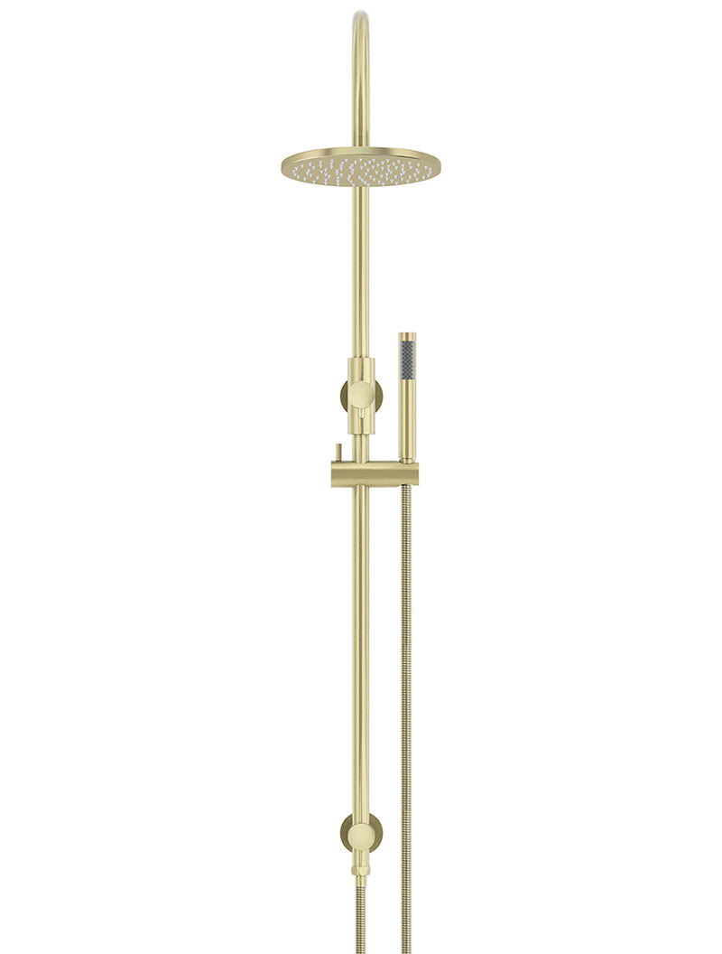 200mm Round Overhead Shower Set, Single Function Hand Shower - PVD Tiger Bronze