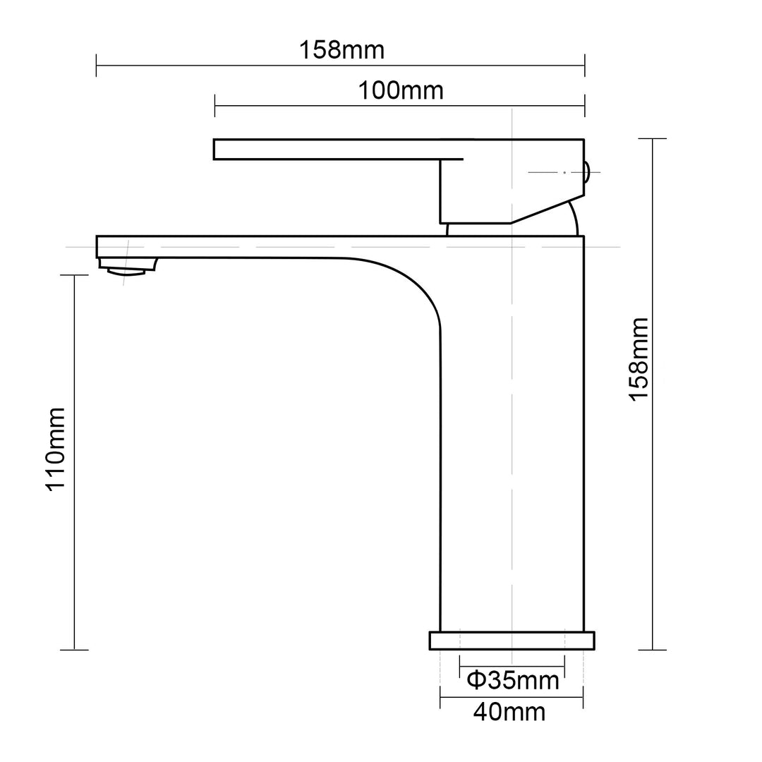 IVANO Series Square Black Basin Mixer