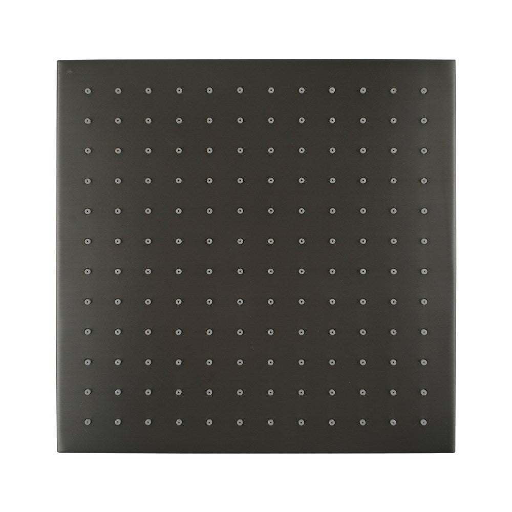 Square Gun Metal Grey Brass Shower Head 250mm