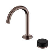 Serenity Progressive Basin Mixer Arc Spout With Marquina Black Handle Brushed Bronze