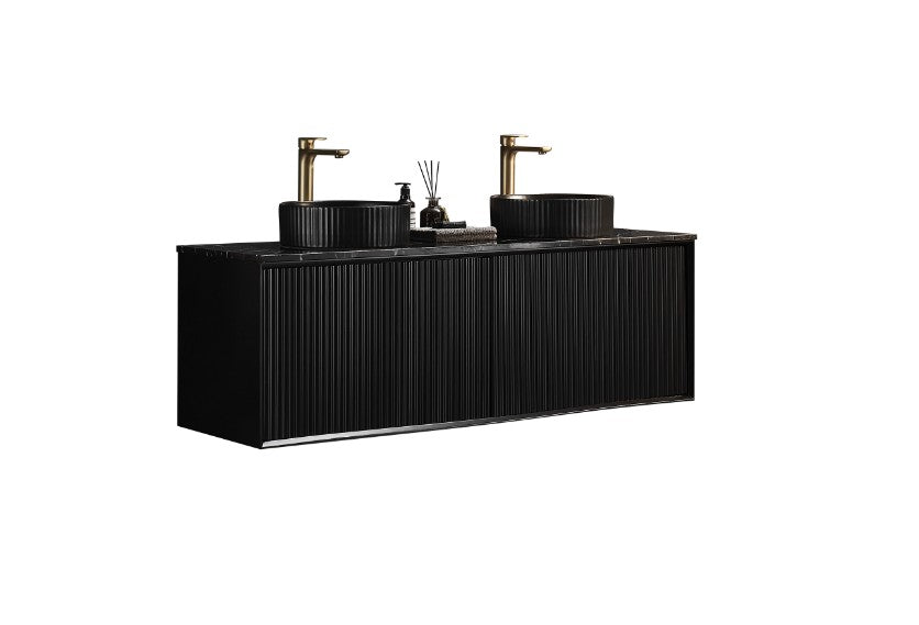 Kliff Modern Wall Hung PVC Cabinet Matte Black