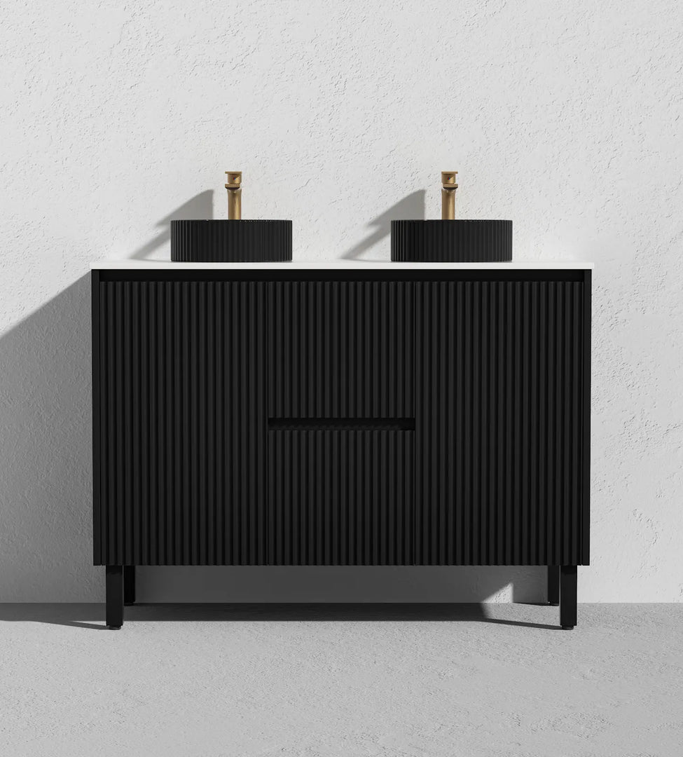Crete Modern Floorstanding Vanity Matte Black