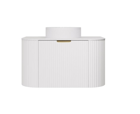 Agena Modern Fluted Wall Hung Vanity Matte White