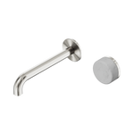 Load image into Gallery viewer, Serenity Progressive Wall Basin Mixer 220mm Spout With Carrara Handle Brushed Nickel

