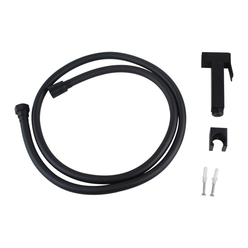 Square Black BrassToilet Bidet Spray Kit with Stainless Steel Hose