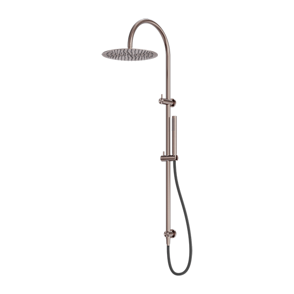 Zen SS316L Twin Shower With Outdoor Shower Hose Brushed Bronze