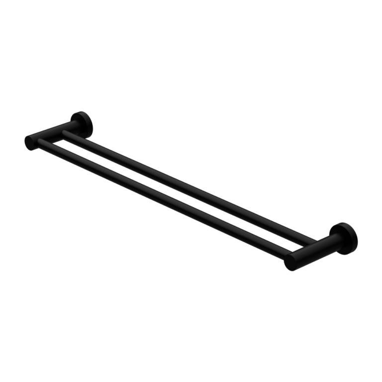 MECCA DOUBLE TOWEL RAIL 600MM MATTE BLACK