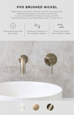 Load image into Gallery viewer, Round Wall Shower Curved Arm 400mm - PDV Brushed Nickel
