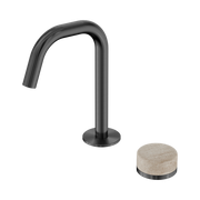 Serenity Progressive Basin Mixer Edge Spout With Rome Travertine Handle Gun Metal