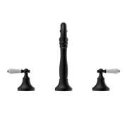 YORK BASIN SET WITH WHITE PORCELAIN LEVER MATTE BLACK