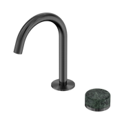Serenity Progressive Basin Mixer Arc Spout With Verde Alpi Handle Gun Metal