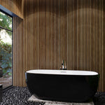 Load image into Gallery viewer, BelBagno Sapphire black acrylic free standing bath

