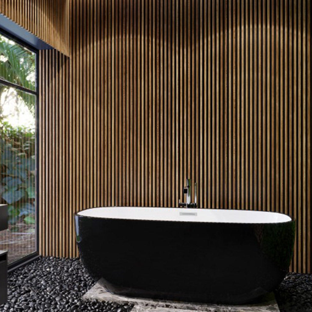 BelBagno Sapphire black acrylic free standing bath