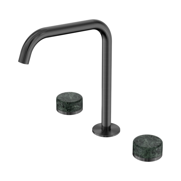 Serenity Bath/Kitchen Set Edge Spout With Verde Alpi Handle Gun Metal